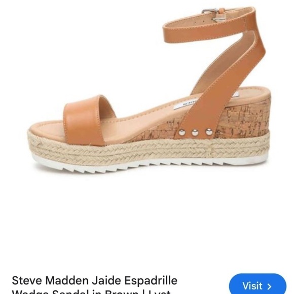 Steve Madden women’s Jaide Espradrilles tan sandals w rope & cork heel size 7 - Picture 1 of 6